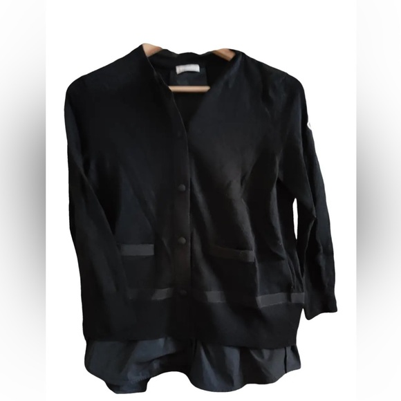 Moncler Sweaters - Moncler Black Knit Cardigan Button Front Size S Authentic